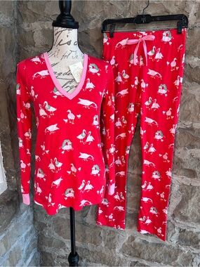 NWT size XS TBBC Coastal Living Lounge Set-Greenbrier Geese print